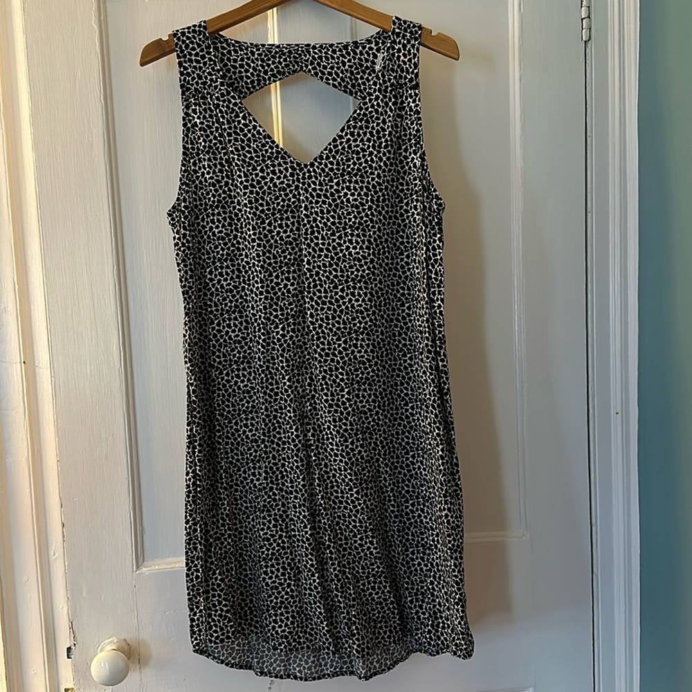 Black and cream animal print dress
